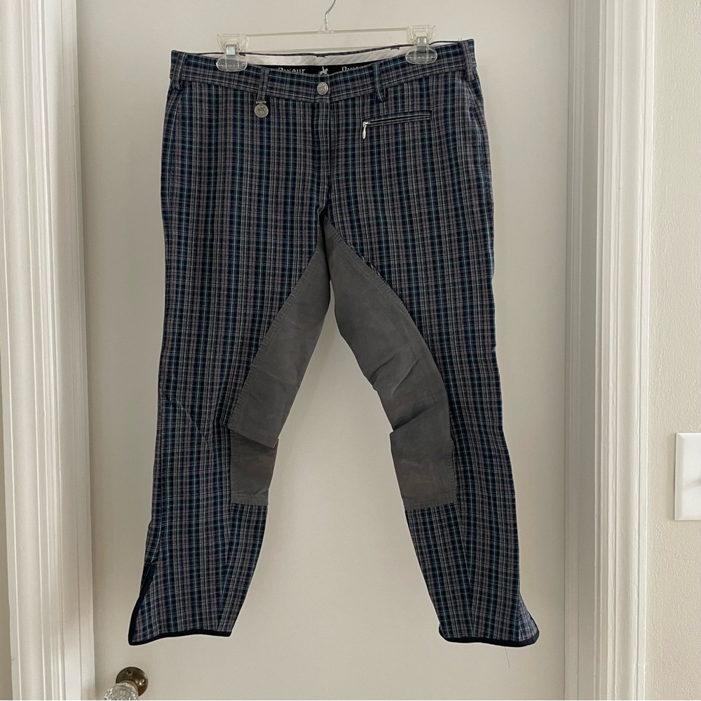 Pikeur Lugana Dressage Breeches, 32 blue & grey plaid